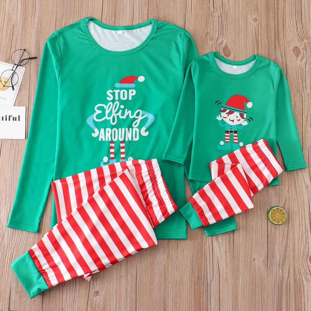 Stop Elfing Around Family Christmas Pyjamas